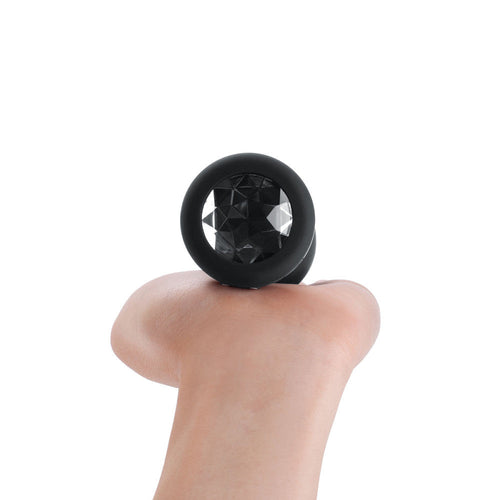 Vibrating Jewel Remote Controlled Butt Plug - Black Vibrating with remote Entrenue BLACK-2XL  