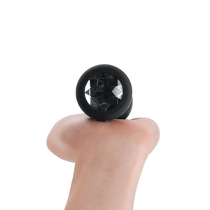 Vibrating Jewel Remote Controlled Butt Plug - Emerald Vibrating with remote Entrenue BLACK-2XL  