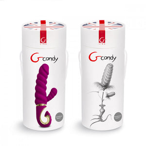 G-spot rabbit vibrator Gcandy Sweet Raspberry by GVibe g-spot clitoris vibe bio-skin waterproof bath vibrator, 2 motors