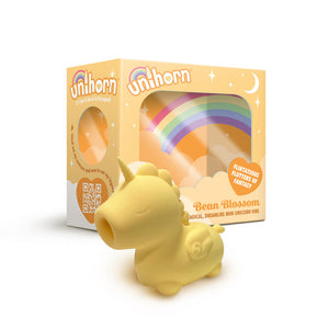 unihorn unicorn sex toy vibrator yellow waterproof bath clit sucking tongue new!