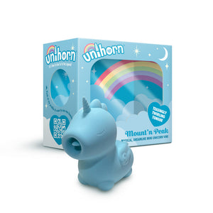 blue unihorn unicorn clit sex toy vibrator waterproof bath clitorous teasing twirling tongue new!