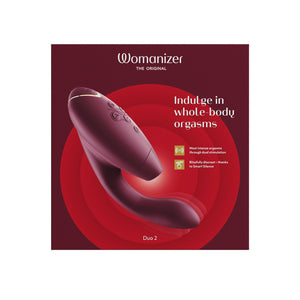 Womanizer duo 2 air clitoral stimulator powerful g-spot vibrator pleasure air Bordeaux red