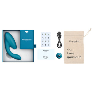 Womanizer duo 2 air clitoral stimulator powerful g-spot vibrator pleasure air Petrol Blue