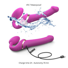Load image into Gallery viewer, strap on lesbian extra large vibrator waterproof pegging pink strap-on-me rechargeable