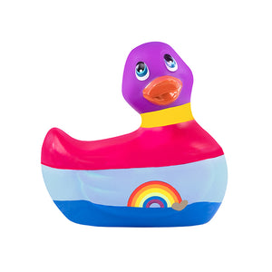 Duckie Black w/ Pink & Red Stripes Massager Bath Toy Bath & Body It's the Bomb Rainbow Pride Duckie  