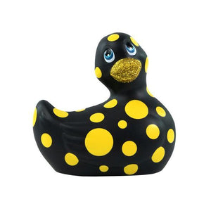 Duckie White w/ Black Dots, Massager Bath Toy Bath & Body It's the Bomb Black Duck Yellow Polka Dots  