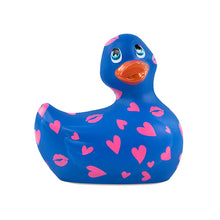 Load image into Gallery viewer, Duckie White w/ Pink Kisses Romance Massager Bath &amp; Body It&#39;s the Bomb Royal Blue w/ Pink Kisses &amp; Hearts  