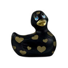 Load image into Gallery viewer, Duckie White w/ Pink Kisses Romance Massager Bath &amp; Body It&#39;s the Bomb Black w/ Gold Hearts  