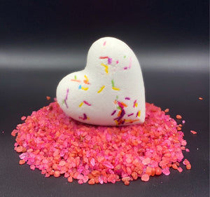 Heart Bath Bombs, Pink Heart Individuals 'Pink Unicorn' CUPIDS COURT HEART BOMBS It's the Bomb Sprinkles 'Party Hearty'  