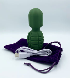 Hand Grenade Massager 'The Big Bang Bomb' Military Green Massager Suzy Bubbles   
