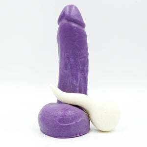 Stroker Jr purple penis soap with suction cup white spermie soap