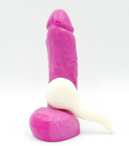 Stroker Jr' Pink penis soap with suction cup white spermie soap