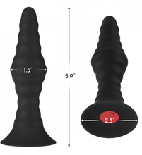 Load image into Gallery viewer, Butt Plug Vibrator w/ Remote. Large Ribbed by FORTO Massager 