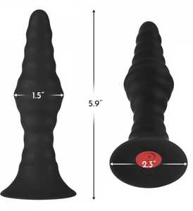 Butt Plug Vibrator w/ Remote. Large Ribbed by FORTO Massager 
