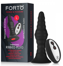 Load image into Gallery viewer, Butt Plug Vibrator w/ Remote. Large Ribbed by FORTO Massager