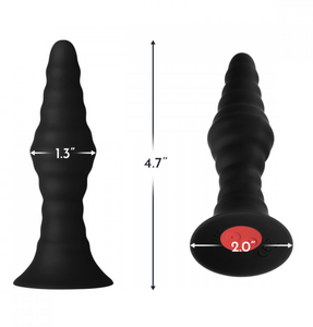 Butt Plug Vibrator with Remote. Small Ribbed by FORTO Massager