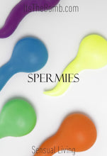 Load image into Gallery viewer, sperm shaped soaps spermies rainbow color