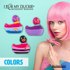 Duckie Black w/ Pink & Red Stripes Massager Bath Toy Bath & Body It's the Bomb Purple Duckie Purple Stripes  
