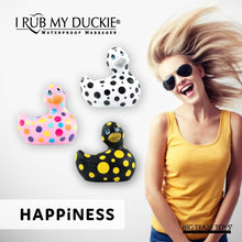 Load image into Gallery viewer, Duckie Black w/Yellow Dots Massager Bath Toy Bath &amp; Body It&#39;s the Bomb   