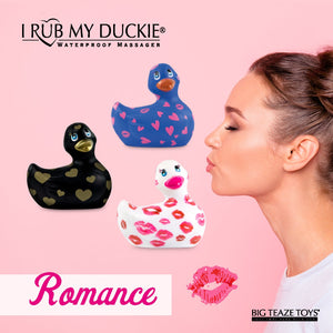 Duckie Royal Blue w/ Pink Hearts & Kisses, Romance Bath & Body It's the Bomb   