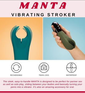 Penis vibrator manta military green, moss green, couples penis sex vibrator Jewels Fun Factory