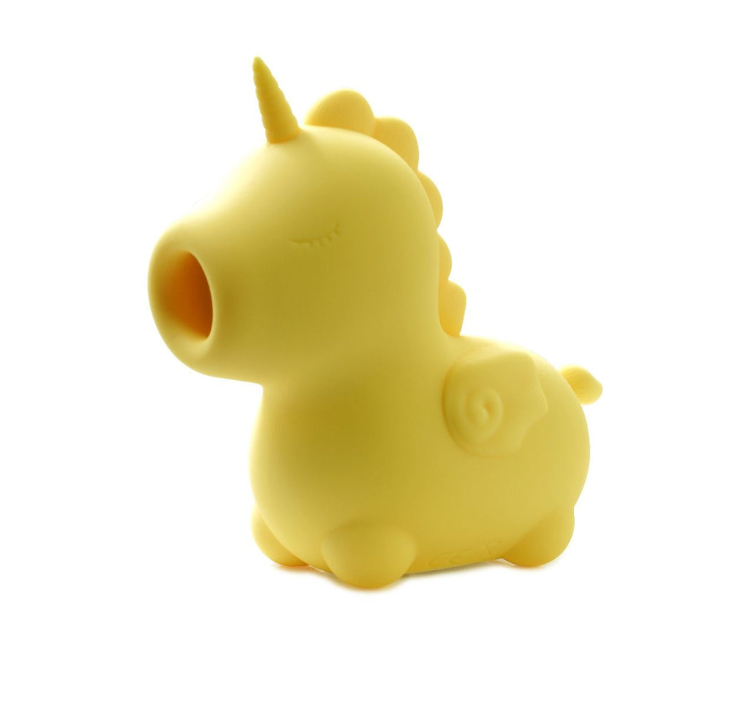 unihorn unicorn sex toy vibrator yellow waterproof bath clit sucking tongue new!