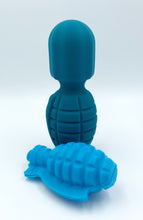 Load image into Gallery viewer, Hand Grenade Massager &#39;The Big Bang Bomb&#39; Military Green Massager Suzy Bubbles Battleship Blue  
