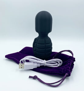 Hand Grenade Massager 'Big Bang' Massage Vibrator. Grenade Black Massager Suzy Bubbles   