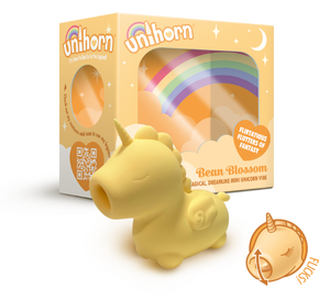 unihorn unicorn sex toy vibrator yellow waterproof bath clit sucking tongue new!